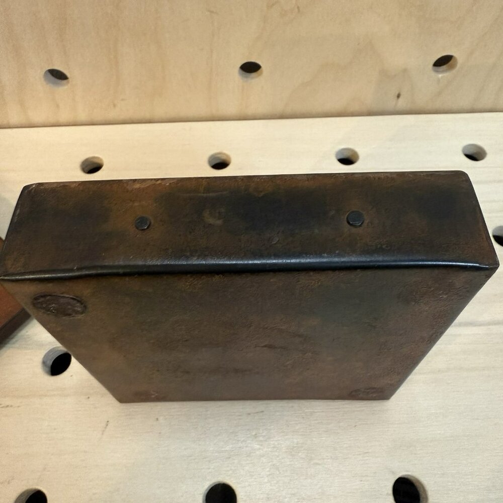 RARE Jan Barboglio Cast Iron Crested Crown 6.5” Square Box Retired Brutalist - Picture 10 of 16